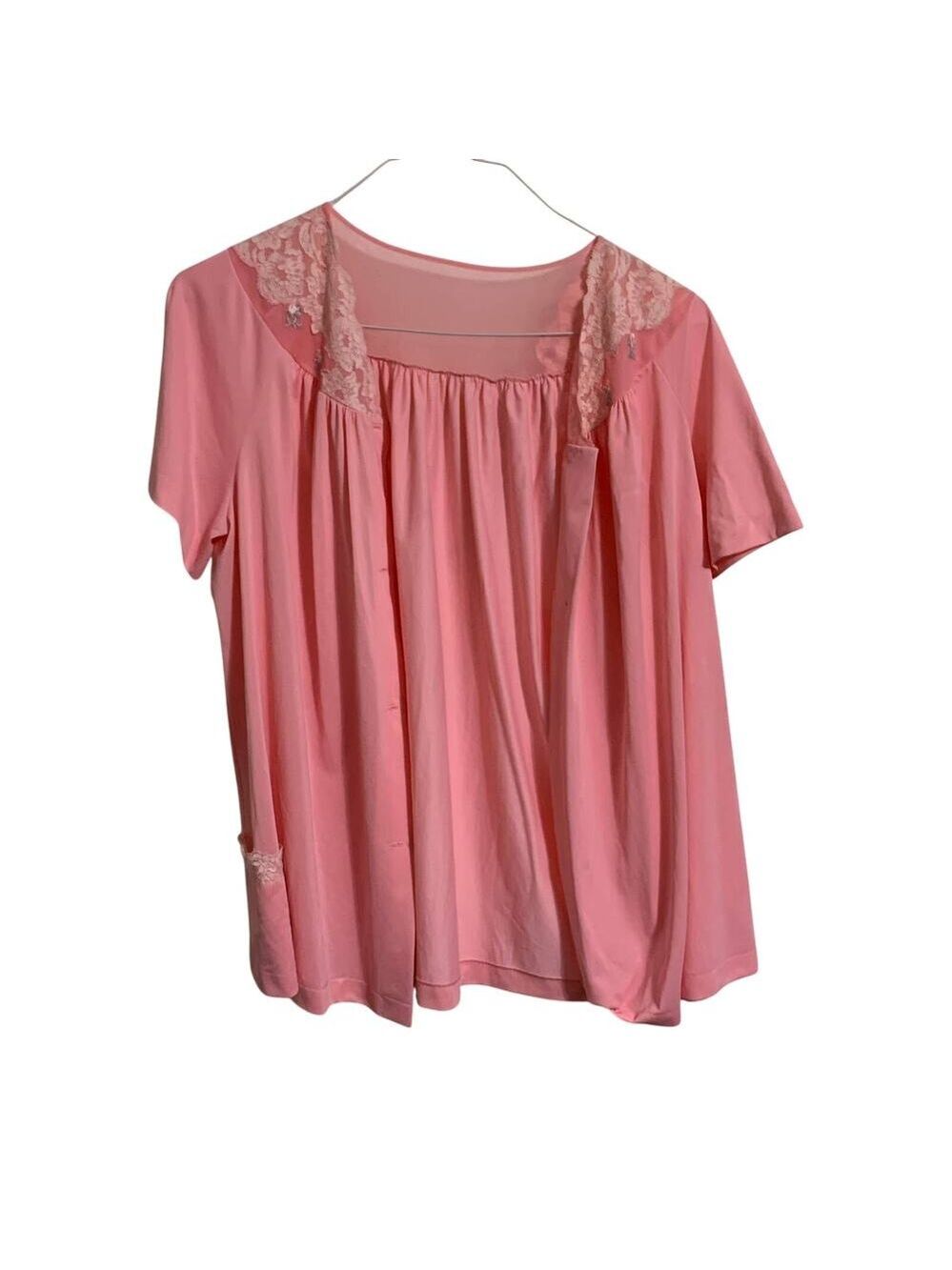 Vintage pink lace nightshirt top nightie plus size